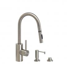 Waterstone 5910-3-MW - Waterstone Contemporary Prep Size PLP Pulldown Faucet - Toggle Sprayer - 3pc. Suite