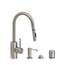 Waterstone 5910-4-MW - Waterstone Contemporary Prep Size PLP Pulldown Faucet - Toggle Sprayer - 4pc. Suite