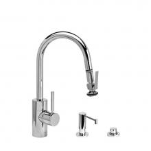 Waterstone 5940-3-MW - Waterstone Contemporary Prep Size PLP Pulldown Faucet - Lever Sprayer - 3pc. Suite