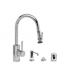 Waterstone 5940-4-MW - Waterstone Contemporary Prep Size PLP Pulldown Faucet - Lever Sprayer - 4pc. Suite