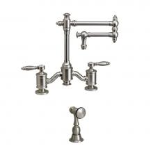 Waterstone 6100-12-1-WB - Towson Bridge Faucet - 12'' Articulated Spout - Lever Handles W/ Side Spray