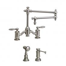 Waterstone 6100-18-2-MW - Waterstone Towson Bridge Faucet - 18'' Articulated Spout - Lever Handles - 2pc. Suite