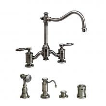 Waterstone 6200-4-MW - Waterstone Annapolis Bridge Faucet - Lever Handles - 4pc. Suite