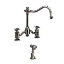 Waterstone 6250-1-MW - Waterstone Annapolis Bridge Faucet - Cross Handles w/ Side Spray