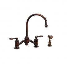 Waterstone 6300-1-SG - Waterstone Hampton Bridge Faucet - Lever Handles w/ Side Spray