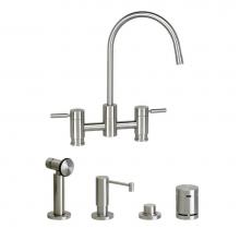 Waterstone 7800-4-MW - Waterstone Parche Bridge Faucet - 4pc. Suite