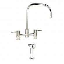 Waterstone 7825-1-PG - Waterstone Fulton Bridge Faucet w/ Side Spray