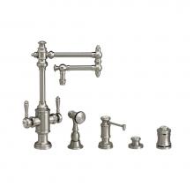 Waterstone 8010-12-4-WB - Towson Two Handle Kitchen Faucet - 12'' Articulated Spout - 4Pc. Suite