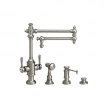 Waterstone 8010-18-3-WB - Towson Two Handle Kitchen Faucet - 18'' Articulated Spout - 3Pc. Suite