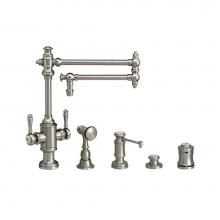 Waterstone 8010-18-4-MW - Waterstone Towson Two Handle Kitchen Faucet - 18'' Spout - 4pc. Suite