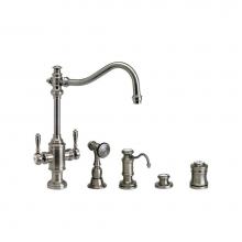 Waterstone 8020-4-MW - Waterstone Annapolis Two Handle Kitchen Faucet - 4pc. Suite