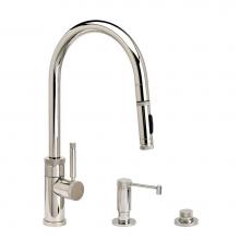 Waterstone 9410-3-MW - Waterstone Industrial PLP Pulldown Faucet - Toggle Sprayer - Angled Spout - 3pc. Suite