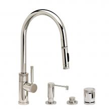 Waterstone 9410-4-MW - Waterstone Industrial PLP Pulldown Faucet - Toggle Sprayer - Angled Spout - 4pc. Suite