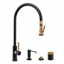 Waterstone 9700-4-MW - Waterstone Industrial Extended Reach PLP Pulldown Faucet - Lever Sprayer - 4pc. Suite