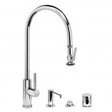 Waterstone 9750-4-WB - Modern Extended Reach Plp Pulldown Faucet - Lever Sprayer - 4Pc. Suite