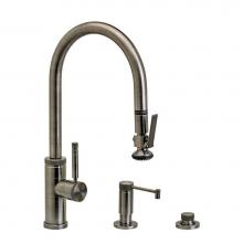 Waterstone 9800-3-MW - Waterstone Industrial PLP Pulldown Faucet - Lever Sprayer - 3pc. Suite