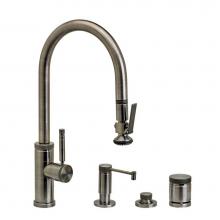 Waterstone 9800-4-MW - Waterstone Industrial PLP Pulldown Faucet - Lever Sprayer - 4pc. Suite