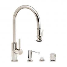 Waterstone 9850-4-WB - Modern Plp Pulldown Faucet - Lever Sprayer - 4Pc. Suite