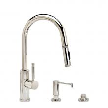 Waterstone 9910-3-MW - Waterstone Industrial Prep Size PLP Pulldown Faucet - Toggle Sprayer - Angled Spout - 3pc. Suite