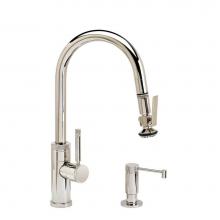 Waterstone 9940-2-MW - Waterstone Industrial Prep Size PLP Pulldown Faucet - Lever Sprayer - Angled Spout - 2pc. Suite