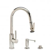 Waterstone 9940-3-WB - Industrial Prep Size Plp Pulldown Faucet - Angled Spout - Lever Sprayer - 3Pc. Suite