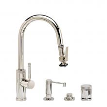 Waterstone 9940-4-MW - Waterstone Industrial Prep Size PLP Pulldown Faucet - Lever Sprayer - Angled Spout - 4pc. Suite