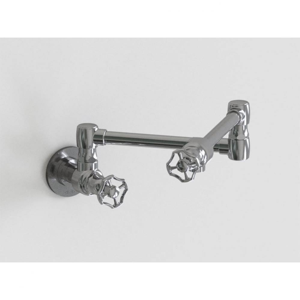 17 3/4'' Wall Mount Pot Filler with Metal Wheel