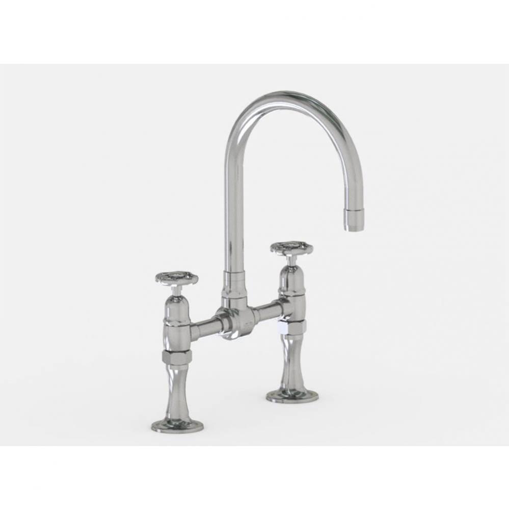 Deck Mount 7'' Swivel Bar Faucet Spout with Metal Wheel