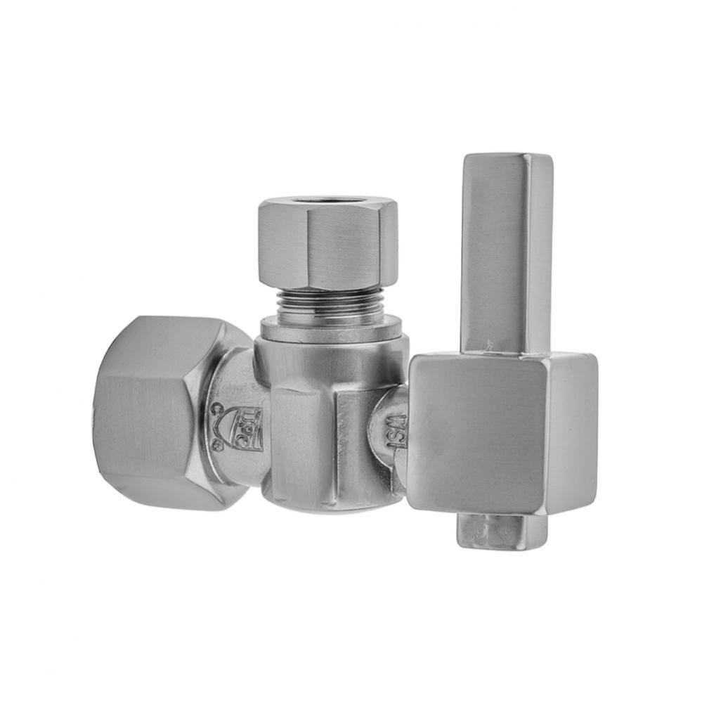 Quarter Turn Angle Pattern 3/8'' IPS x 3/8'' O.D. Supply Valve with Square Lev