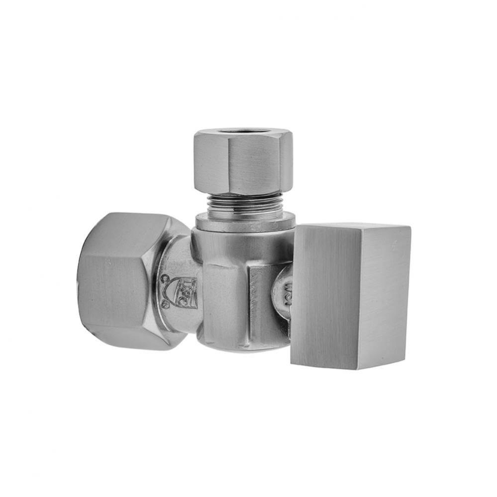 Quarter Turn Angle Pattern 1/2'' IPS x 3/8'' O.D. Supply Valve with Square Han