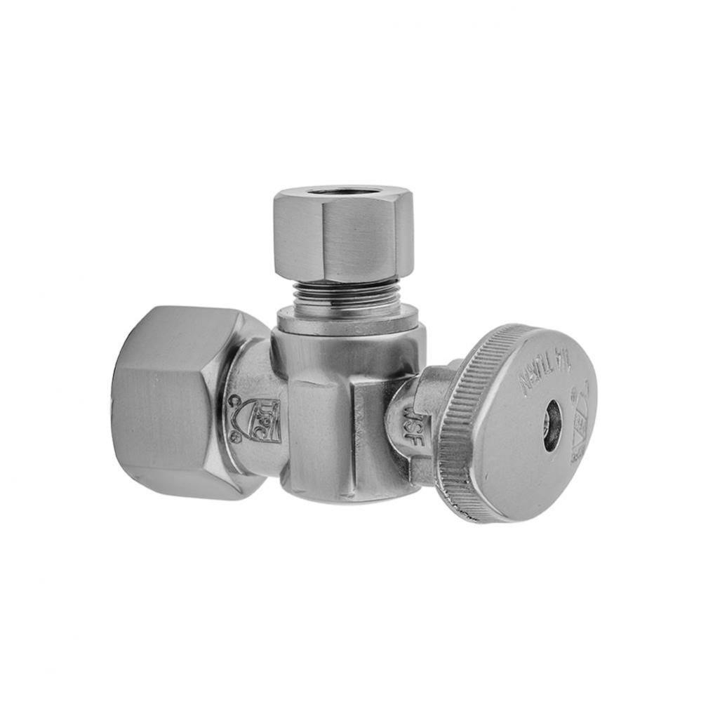 Quarter Turn Angle Pattern 1/2'' IPS x 3/8'' O.D. Supply Valve with Oval Handl