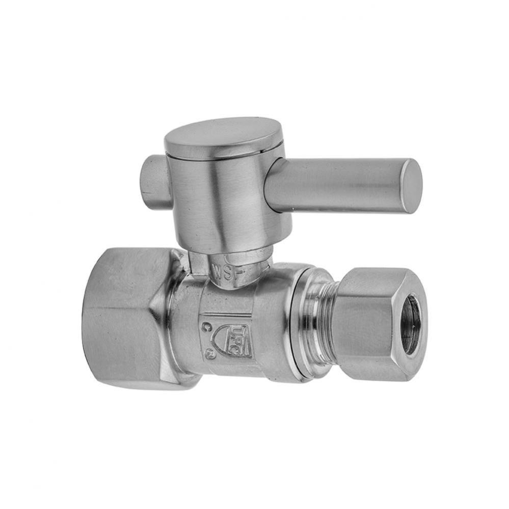 Quarter Turn Straight Pattern 3/8'' IPS x 3/8'' O.D. Supply Valve with Contemp