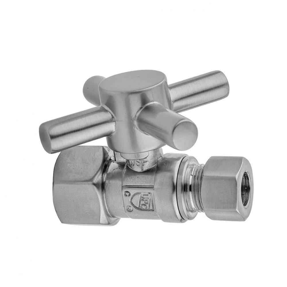 Quarter Turn Straight Pattern 3/8'' IPS x 3/8'' O.D. Supply Valve with Contemp