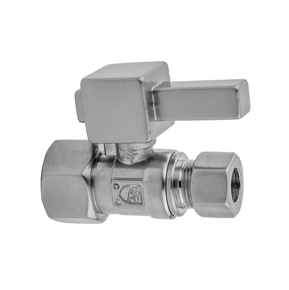 Quarter Turn Straight Pattern 3/8'' IPS x 3/8'' O.D. Supply Valve with Square