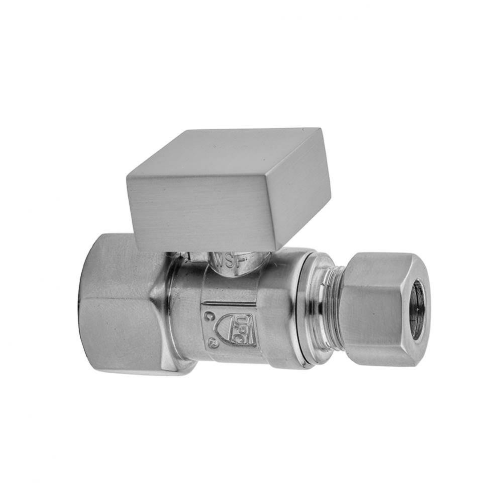 Quarter Turn Straight Pattern 3/8'' IPS x 3/8'' O.D. Supply Valve with Square