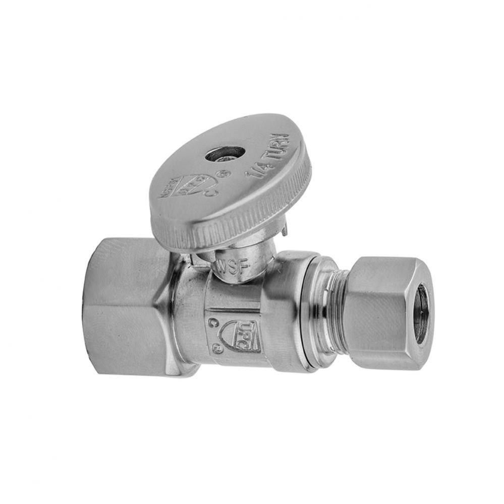 Quarter Turn Straight Pattern 3/8'' IPS x 3/8'' O.D. Supply Valve with Oval Ha