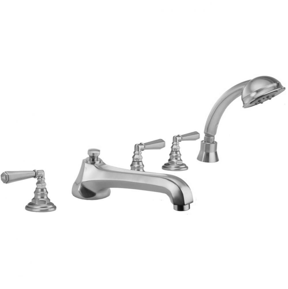 Westfield Roman Tub Set with Low Spout and Hex Lever Handles and Straight Handshower