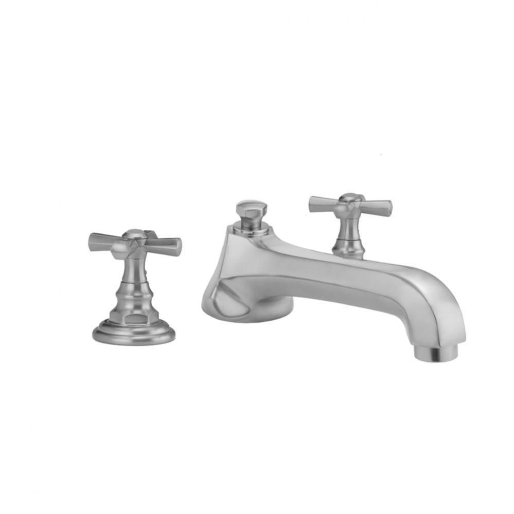 Westfield Roman Tub Set with Low Spout and Hex Cross Handles