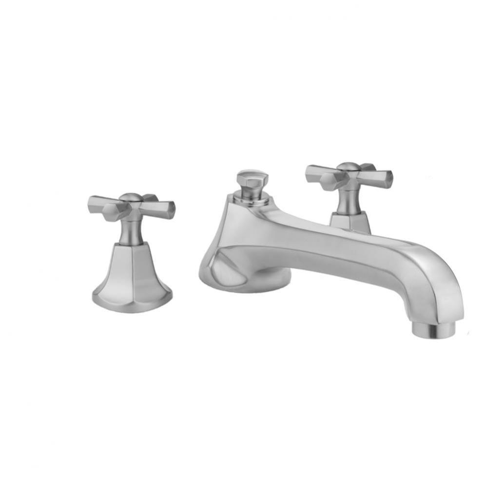 Astor Roman Tub Set with Low Spout and Hex Cross Handles