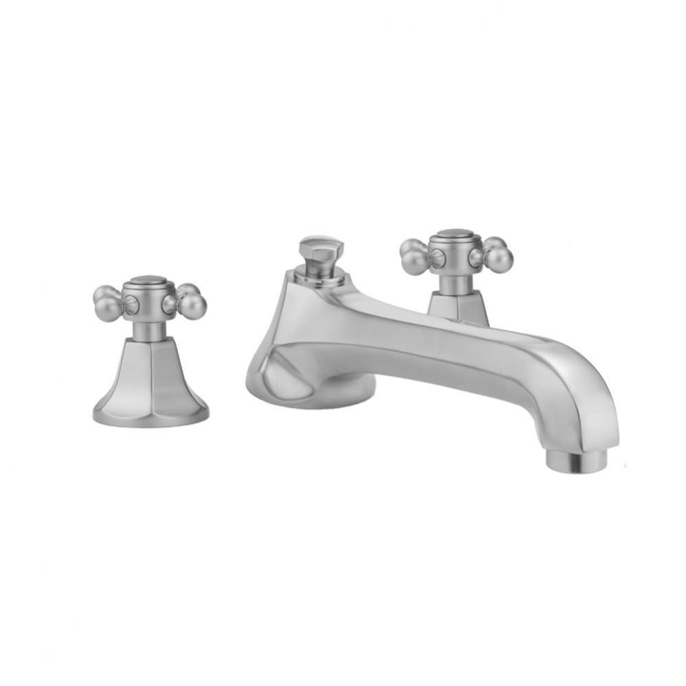 Astor Roman Tub Set with Low Spout and Ball Cross Handles