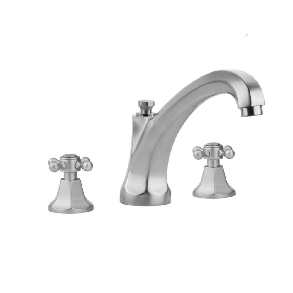 Astor Roman Tub Set with High Spout and Ball Cross Handles