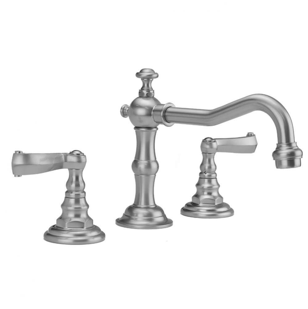 Roaring 20''s Faucet with Ribbon Lever Handles and Fully Polished and Plated Pop-Up Drai