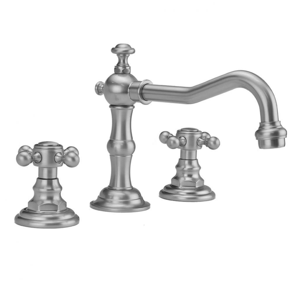 Roaring 20''s Faucet with Ball Cross Handles and Fully Polished and Plated Pop-Up Drain