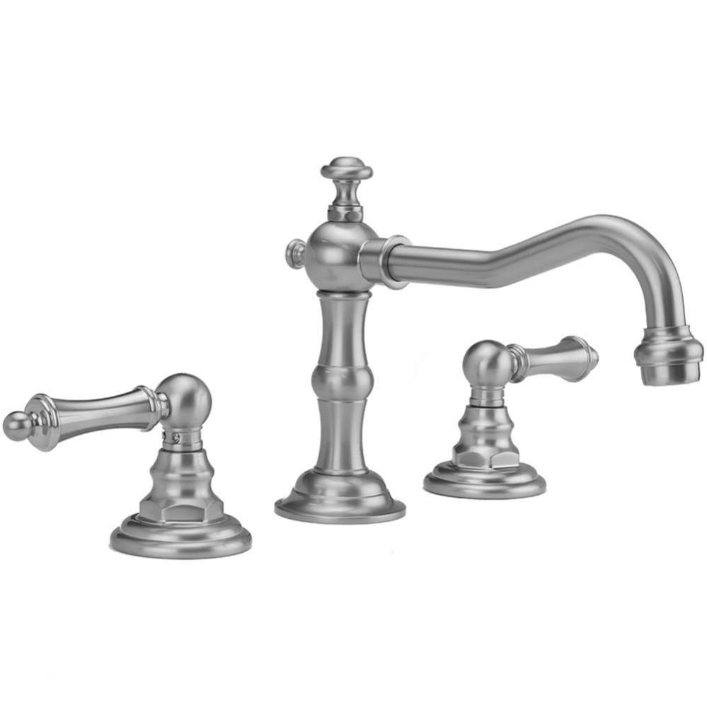 Roaring 20''s Faucet with Ball Lever Handles and Fully Polished and Plated Pop-Up Drain