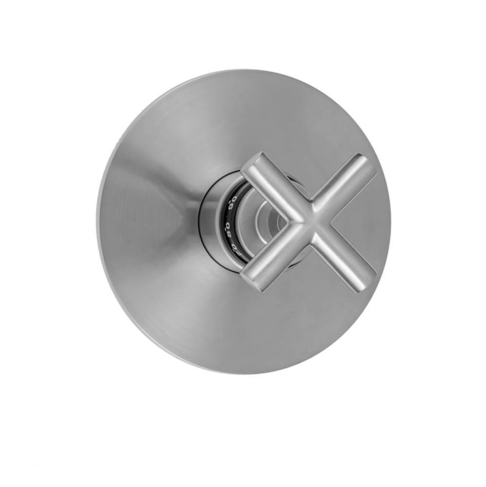 Round Plate With Contempo Hub Base Cross Handle Trim For Thermostatic Valves (J-TH34 & J-TH12)