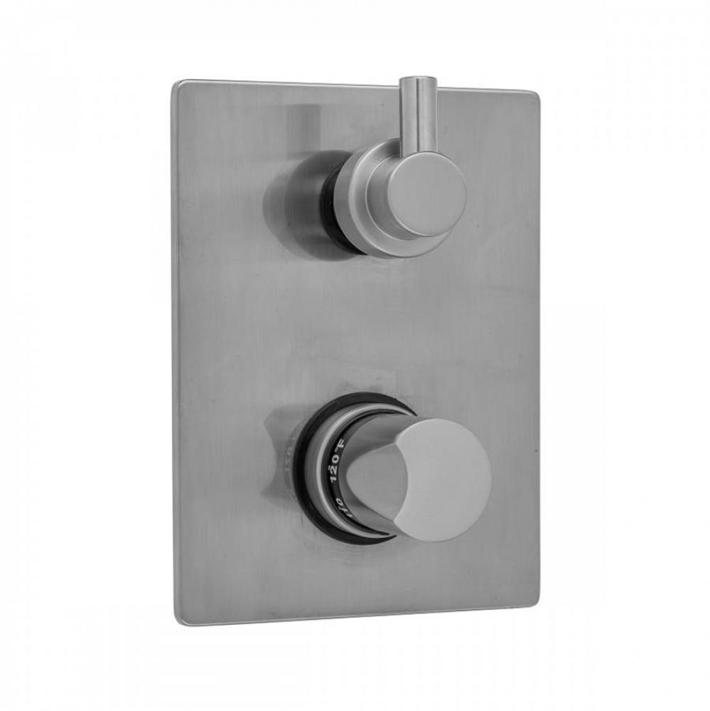 Rectangle Plate with Thumb Thermostatic Valve with Contempo Short Peg Lever Built-in 2-Way Or 3-Wa