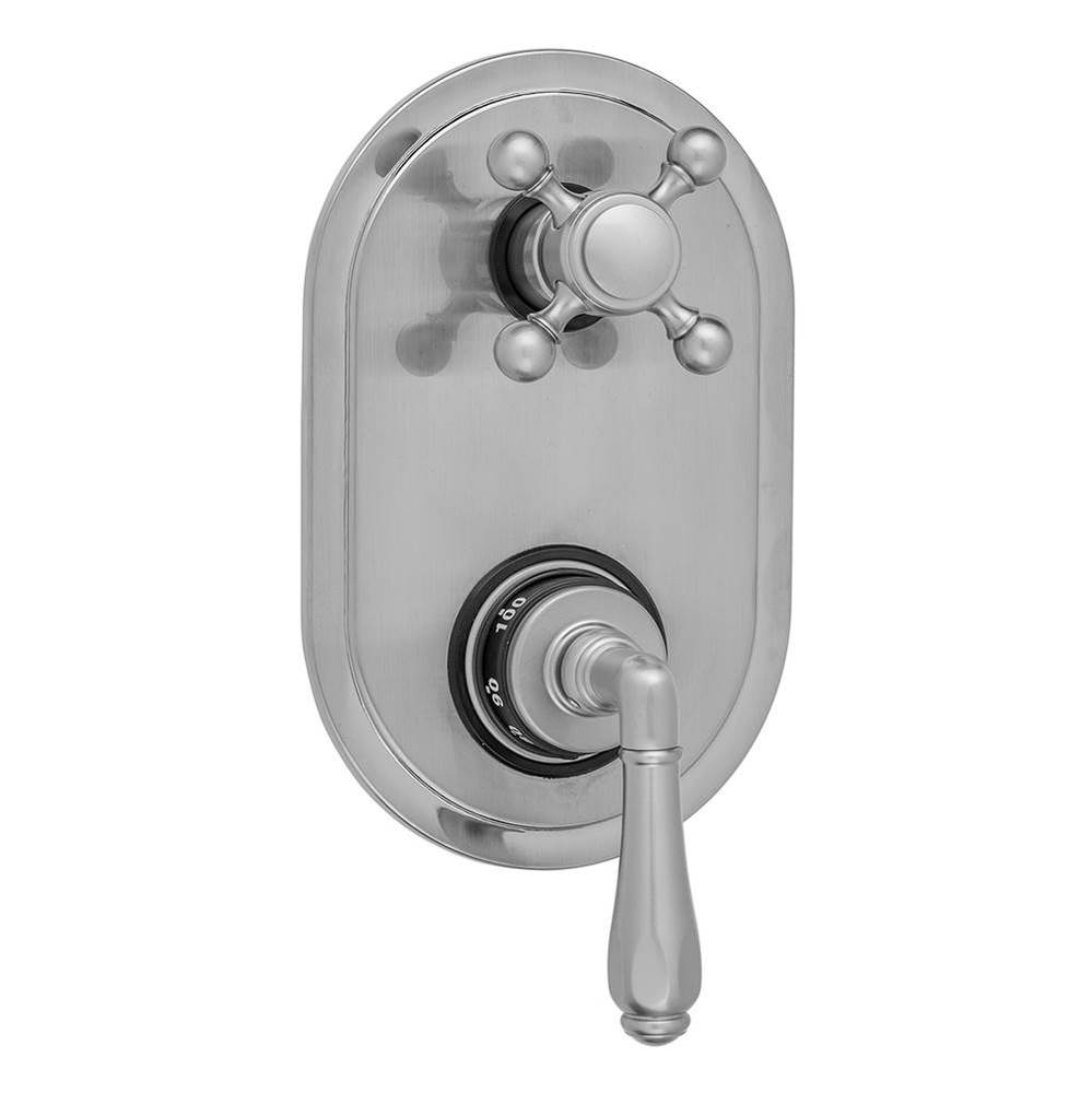 Oval Plate with Smooth Lever Thermostatic Valve with Ball Cross Built-in 2-Way Or 3-Way Diverter/V