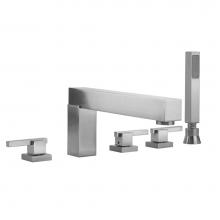 Jaclo 4404-S-470-TRIM-RG - CUBIX® Roman Tub Set with CUBIX® Lever Handles and Straight Handshower