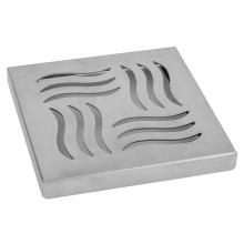 Jaclo 6205-6-BSS - 6'' x 6'' Wave Channel Drain Grate