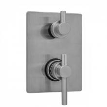 Jaclo T7536-TRIM-LAC - Rectangle Plate with Contempo Peg Lever Thermostatic Valve with Contempo Short Peg Built-in 2-Way